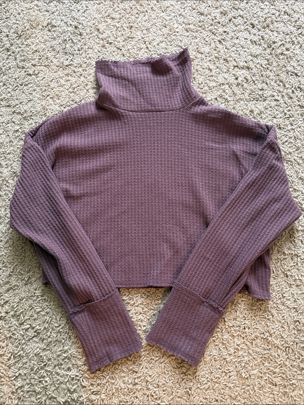 wild fable Mauve Cropped Waffle Turtleneck Sweater
